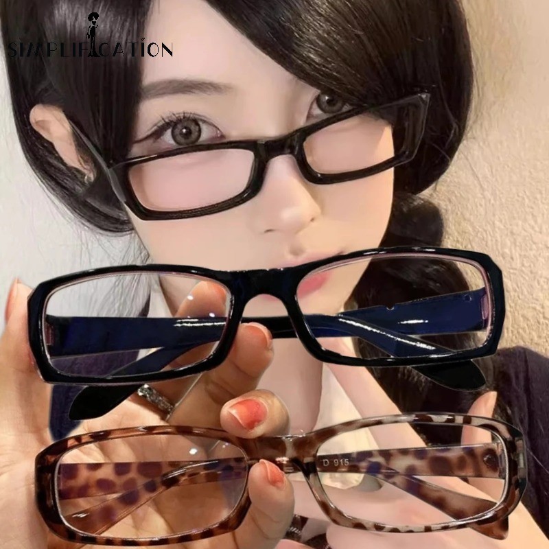 แว่นตาแฟชั่น กรอบสี่เหลี่ยม ขนาดเล็ก สไตล์ญี่ปุ่นย้อนยุค เรียบง่าย สําหรับผู้หญิง Y2K 1 ชิ้น