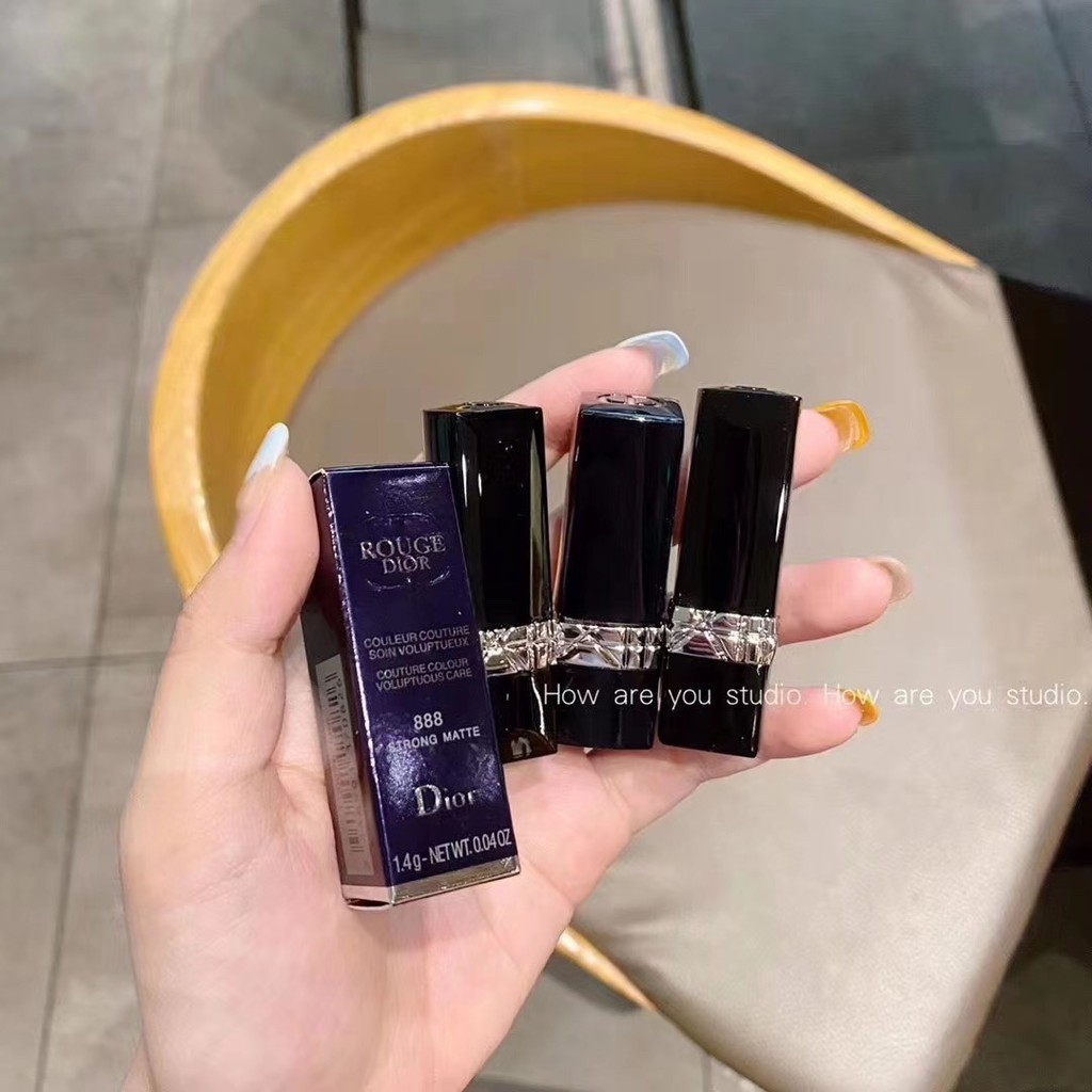 ใหม่ D i or ลิปสติก เนื้อแมตต์ สีดํา 1.4 กรัม 999# 888#