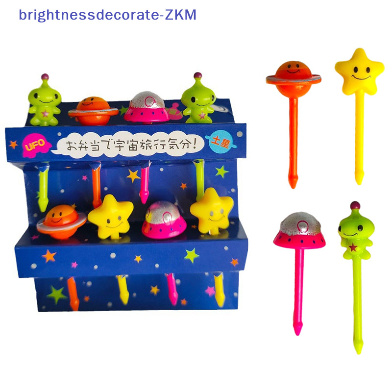 [Brightdecorate] ส้อมจิ้มผลไม้ พลาสติก เกรดอาหาร แบบพกพา สําหรับตกแต่งเค้ก เบนโตะ ขนมหวาน ผลไม้ 8 ชิ้น [TH]