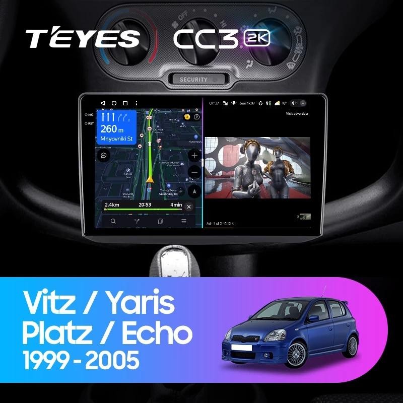 Teyes เครื่องเล่นมัลติมีเดีย วิทยุ CC3L CC3 2K สําหรับ Toyota Vitz XP10 Yaris Platz Echo 1999-2005 GPS Android 10 No 2din 2 din dvd