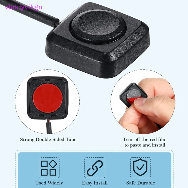VHDD 1 PC Momentary Push ปุ่มปิดพลาสติกสีดํา 12V 24V รถนาฬิกาปลุกปุ่ม DIY ไฟฉายพื้นผิว Mount ปุ่ม TH