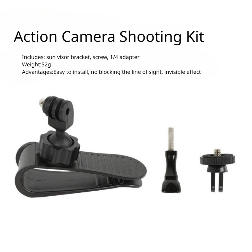 เมาท์ยึดที่บังแดดรถยนต์ พร้อมอะแดปเตอร์กล้องแอคชั่น 1/4 นิ้ว สําหรับ Insta360 Ace Pro 360 X3 GoPro 12 11 10 9 DJI Action 4