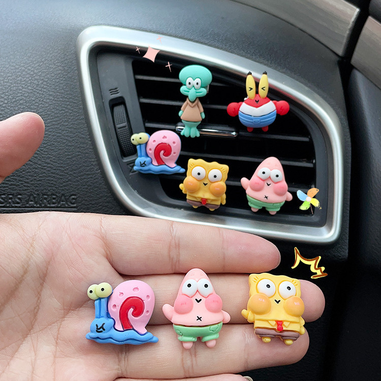 Spongebob Patrick Star น้ําหอมปรับอากาศในรถยนต์ แบบคลิปหนีบ น่ารัก เครื่องประดับ สําหรับตกแต่งภายในรถยนต์