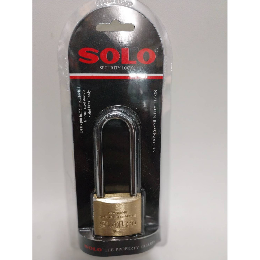 กุญแจ SOLO แม่กุญแจSOLO กุญแจสปริง 40มิล คอยาว SOLO รุ่น NO.84L 40mm. แม่กุญแจSOLO