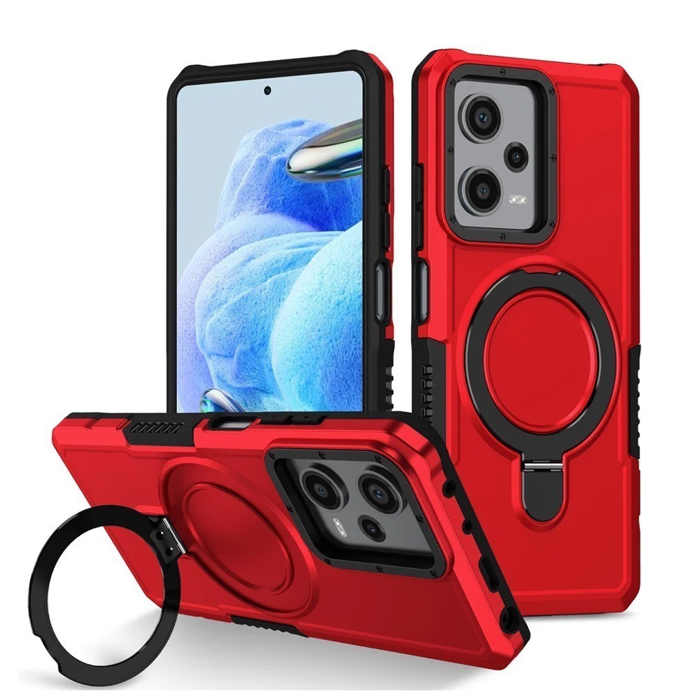 Xiaomi Poco X3 X3NFC X5 X4 Pro M3 สําหรับ Redmi หมายเหตุ 13 12 11 10 9S 10S 11S Max 5G กันกระแทกวงเล็บแม่เหล็ก 2025 สไตล์ใหม่ Hard Shell กรณีเลนส์สีดําป้องกันสีฟ้าโทรศัพท์ RFVTGBB