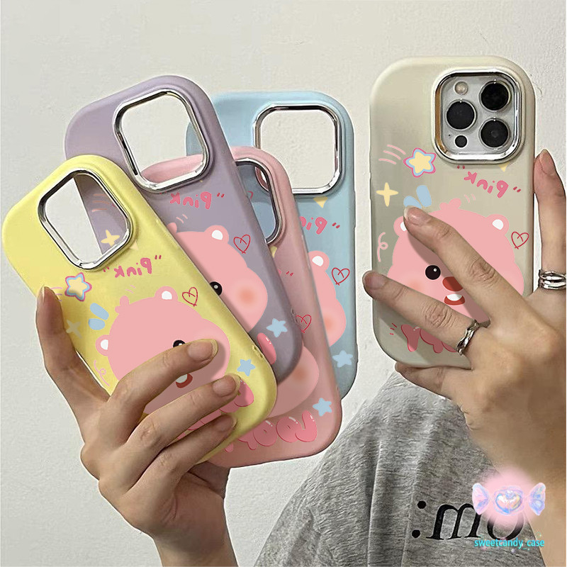 [จัดส่งในพื้นที่] เคสโทรศัพท์มือถือเสริมหลากสีน่ารักเป็นวงใช้ได้กับ iPhone x XR XS 11 13 15 12 PRO MAX 6 7 8 14 15 PLUS