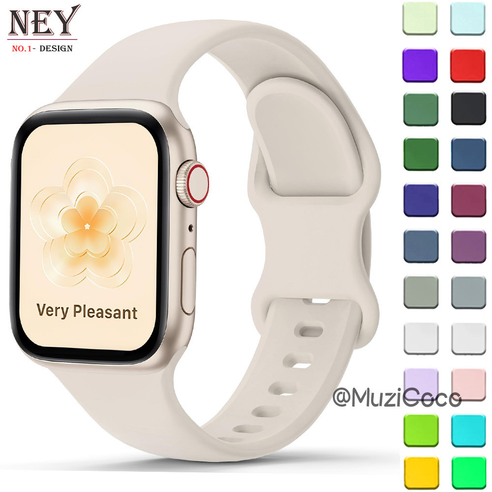 สายนาฬิกาข้อมือซิลิโคน สําหรับ Smart Watch Band 44 มม. 40 มม. 45 มม. 42-38-41 มม. iwatch series 9 8 7 se 4 5 6 ultra 2 49 มม.