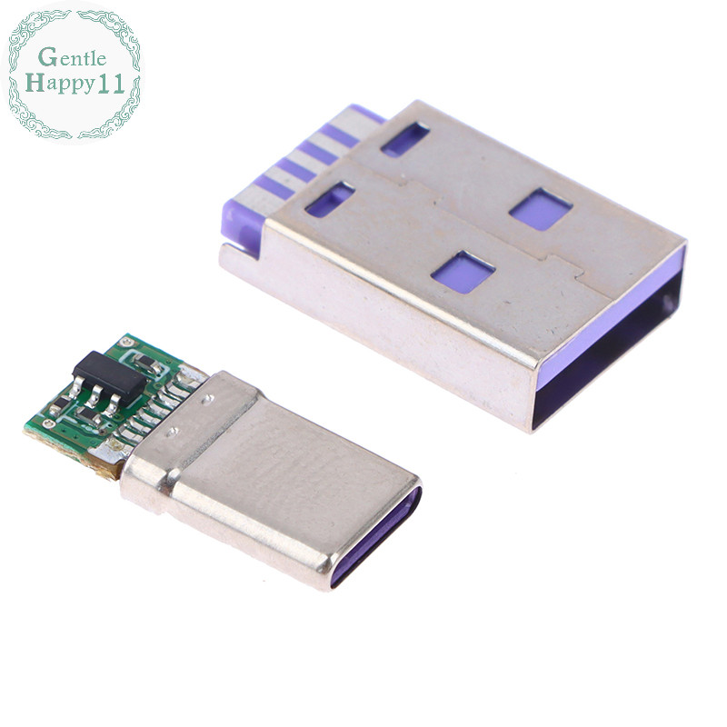 Gentlehappy DIY OTG Data Charge Kit 1 ชุด Fast Charge Type-C USB 65W 6.5A ชายเชื ่ อมต ่ อ 5Pin PCB ประเภท A ชาย 6 Pin USB TH