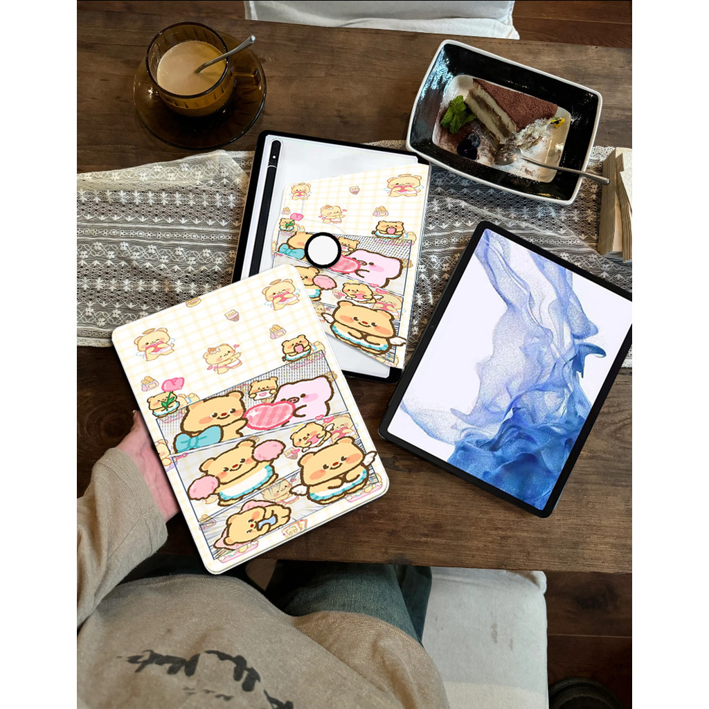 【พร้อมส่ง】 Samsung Galaxy TAB case S6 lite A8 S7/S8 S7/S8+ เคสหมุน องศาหมุน วัสดุอะคริลิ เคส Galaxy 
