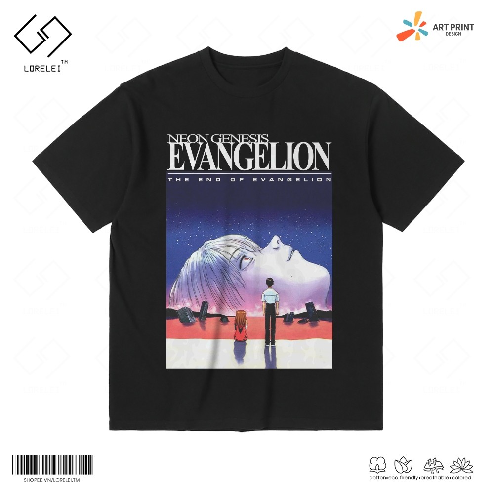 S-5XL Unisex Neon Genesis EVANGELION THE END of EVANGELION Cotton เสื้อยืดแขนสั้น 100%
