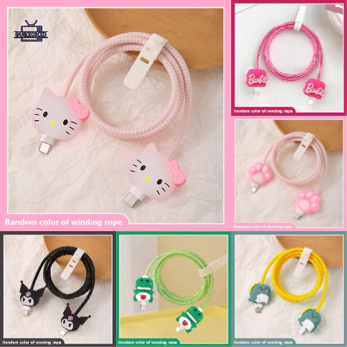 ฝาครอบป้องกันสายเคเบิลข้อมูล Charger Protector น่ารักน่ารัก Data Cable ฝาครอบป้องกันตุ๊กตาการ์ตูนฝาครอบป้องกัน