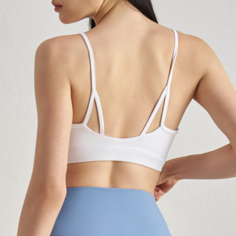 Yoga Sports Bra Spaghetti Straps Moisture-wicking ราคา ถูกที่สุด ดีลบีเคเค แกลเลอรีภาพที่ 7