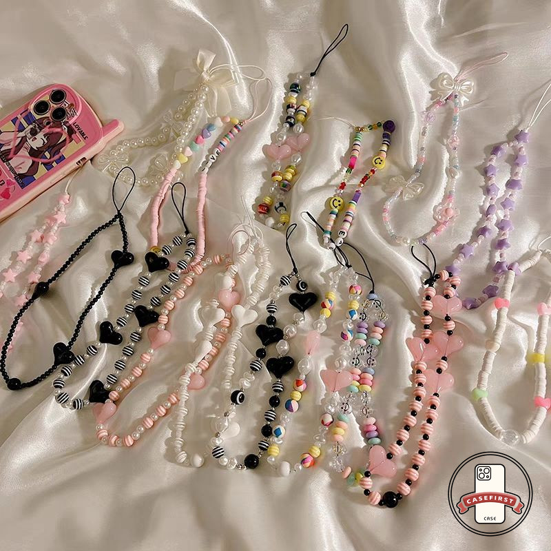 แฟชั่นเสื้อสีสันสดใสสร้อยข้อมือโทรศัพท์มือถือขนาดเล็กผีเสื้อน่ารักหัวใจสายคล้องคอโทรศัพท์มือถือสายถักทนทานสากล