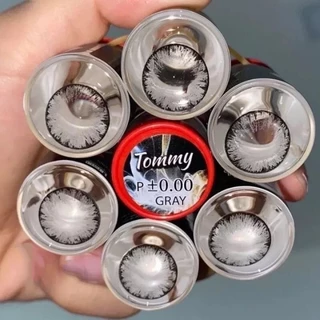 คอนแทคเลนส์ บิ๊กอาย ฝาแดง รุ่น Tommy Gray/ Brown /black มีค่าสายตาปกติ-10.00 รายเดือน มี อย.