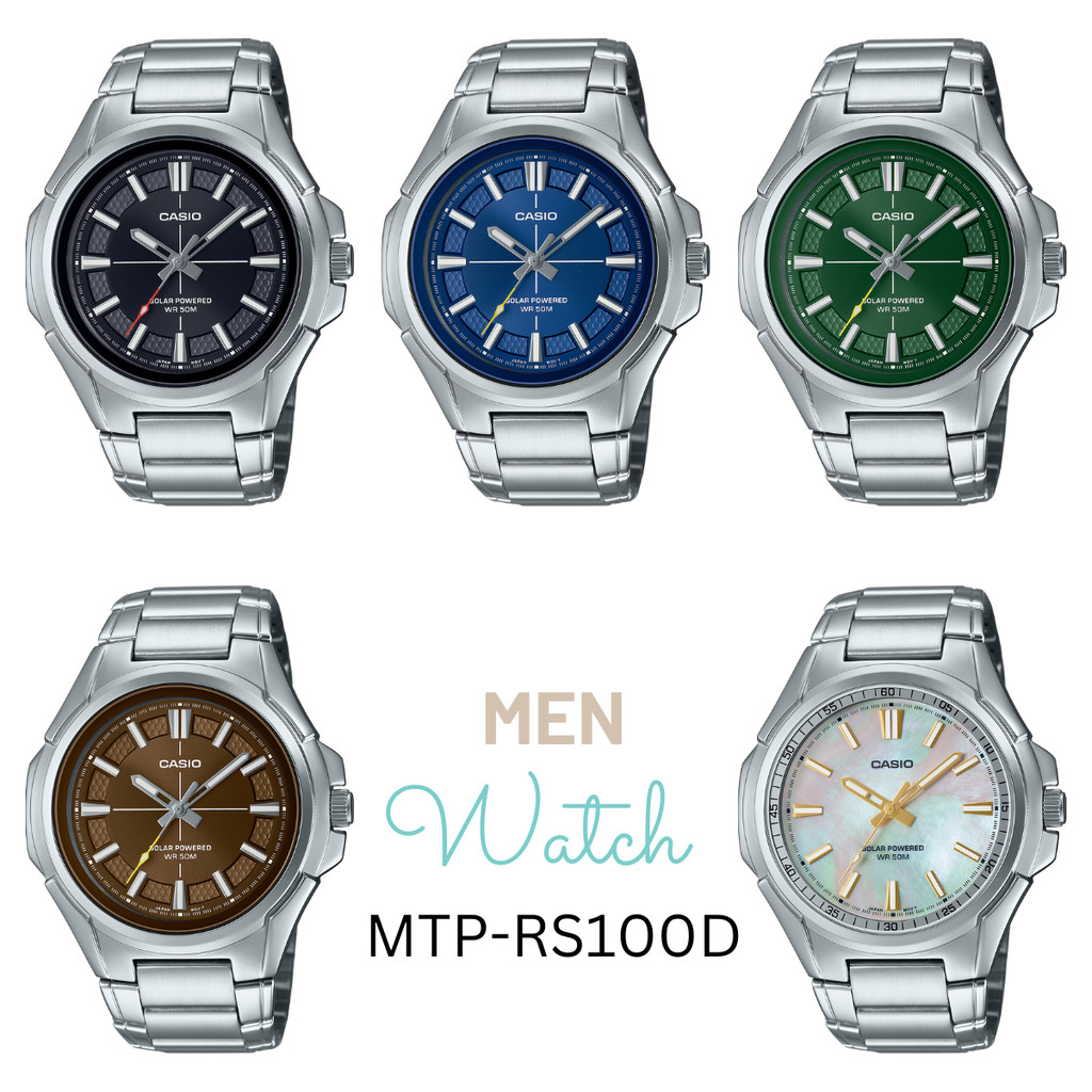 Casio Standard นาฬิกาข้อมือผู้ชาย รุ่น MTP-RS100,MTP-RS100D-1A,MTP-RS100D-2A,MTP-RS100D-3A,MTP-RS100