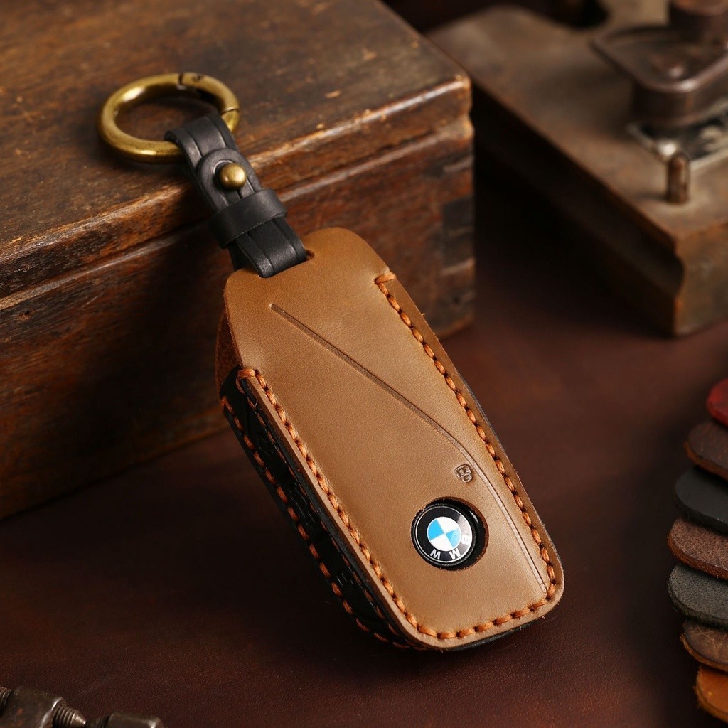 AvailableFor Bmw 2024 5Series G60 ix i7 X7 7Series Key Holder Luxury Leather Car Key Case Cover Key 