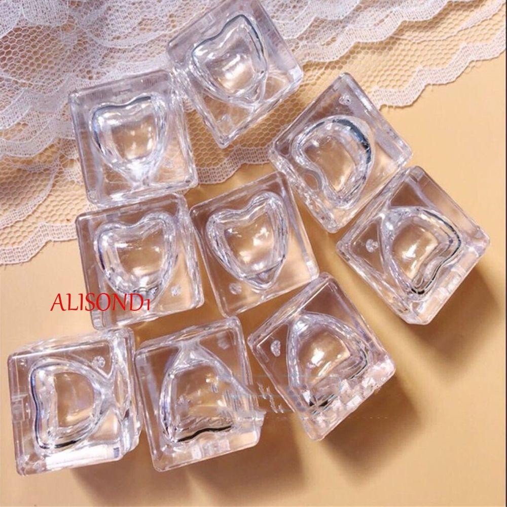 Alisond1 กล่องลิปสติกเปล่า 5 ชิ้น ใส ครีมหน้า สี่เหลี่ยม ขวดรีฟิล รูปหัวใจ โหลแต่งหน้า กระปุกใส่เครื่องสําอาง ขนาดเล็ก