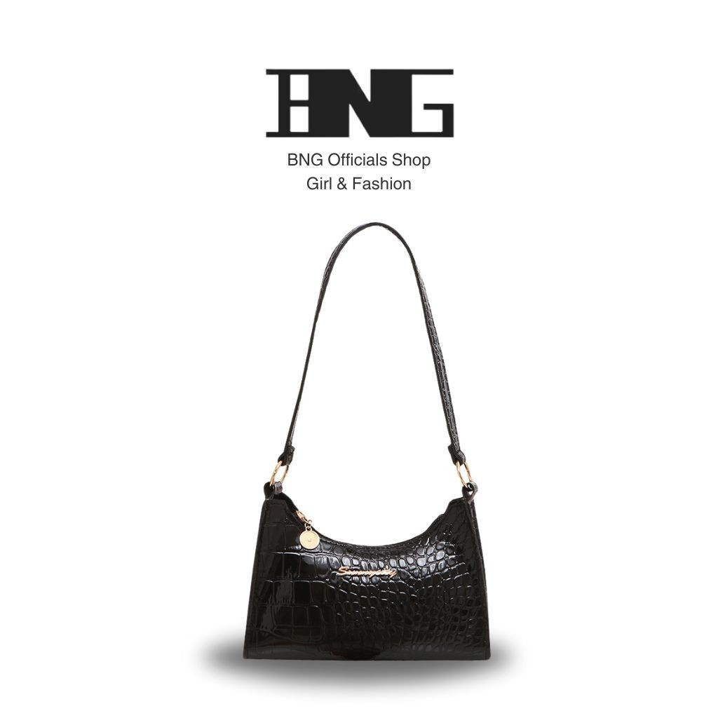 【 ส่งฟรี&พร้อมส่งจากไทย】 【BNG】 กระเป๋าใต้วงแขนปักลายแฟชั่นกระเป๋าสะพายข้างสไตล์เรียบง่าย (JD2355)