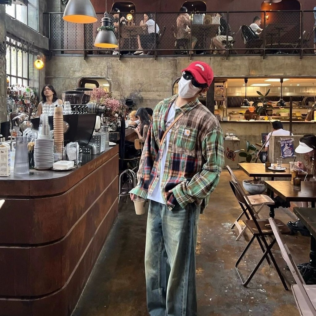 Carhartt เสื้อเชิ้ตแขนยาว ผ้าฝ้าย ขอบดิบ สีพื้น สําหรับผู้ชาย