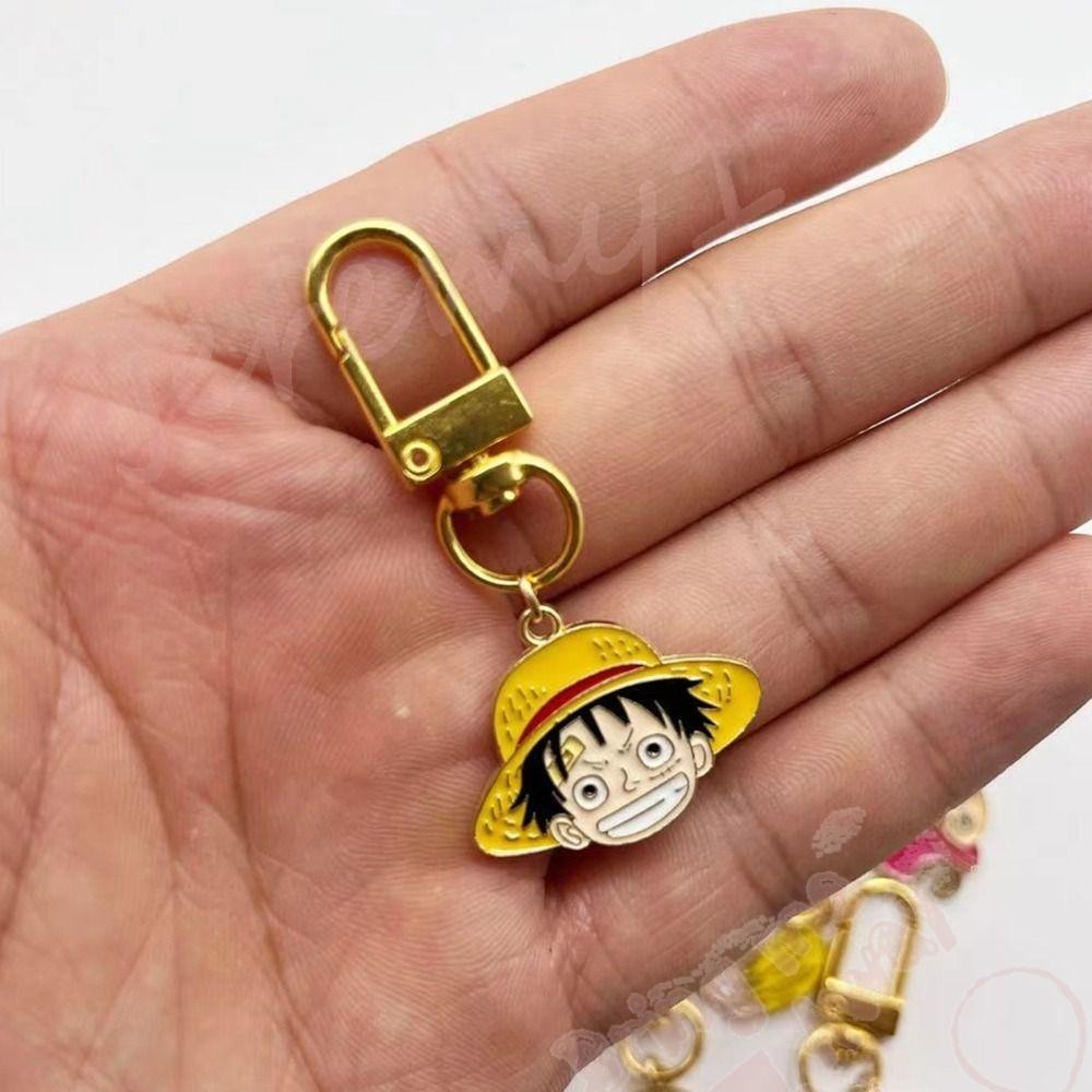 Jeremy1 พวงกุญแจโลหะ โลหะผสมสังกะสี รูปการ์ตูน Luffy Monkey D Luffy สร้างสรรค์ สําหรับเด็กผู้หญิง