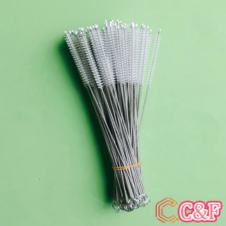 C&F แปรงล้างหลอดดูด จุกนม ขนไนล่อน ไม่ทำให้เป็นรอย Stainless steel soft straw straw brush
