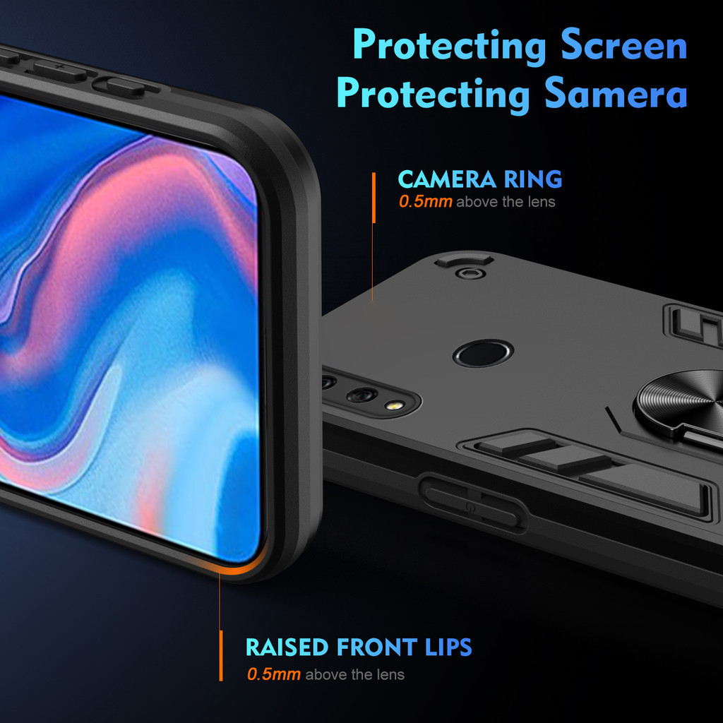 สําหรับ Huawei Y9 Prime 2019 / Nova 9 เคส พร้อมขาตั้ง แหวนแม่เหล็ก ด้านหลังแข็ง ขอบ TPU นิ่ม กันกระแทก กันตก บาง