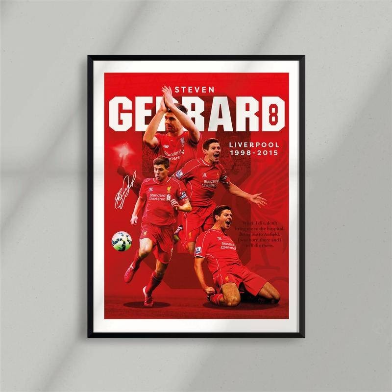 โปสเตอร์ผ้าใบ พิมพ์ลายนักฟุตบอล Liverpool สไตล์มินิมอล สําหรับตกแต่งผนังบ้าน ออฟฟิศ