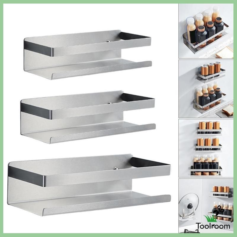 [ ชั้นวางขวดเครื่องปรุง แบบติดผนัง สเตนเลส สําหรับบ้าน ห้องครัว