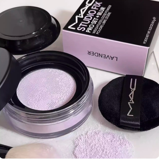 Mac ใหม่ แป้งฝุ่น ควบคุมความมัน แต่งหน้า ไร้ที่ติ สีม่วง 6.5 กรัม