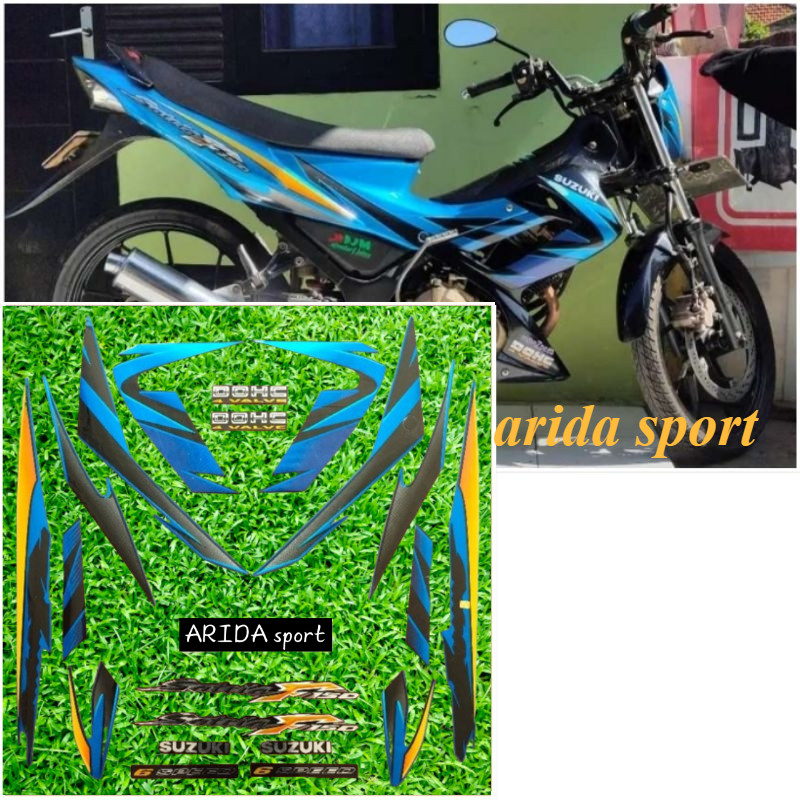 สติ๊กเกอร์ Striping Suzuki Satria F150 fu f 150 fu blue 2007 2008 motif ดั้งเดิม