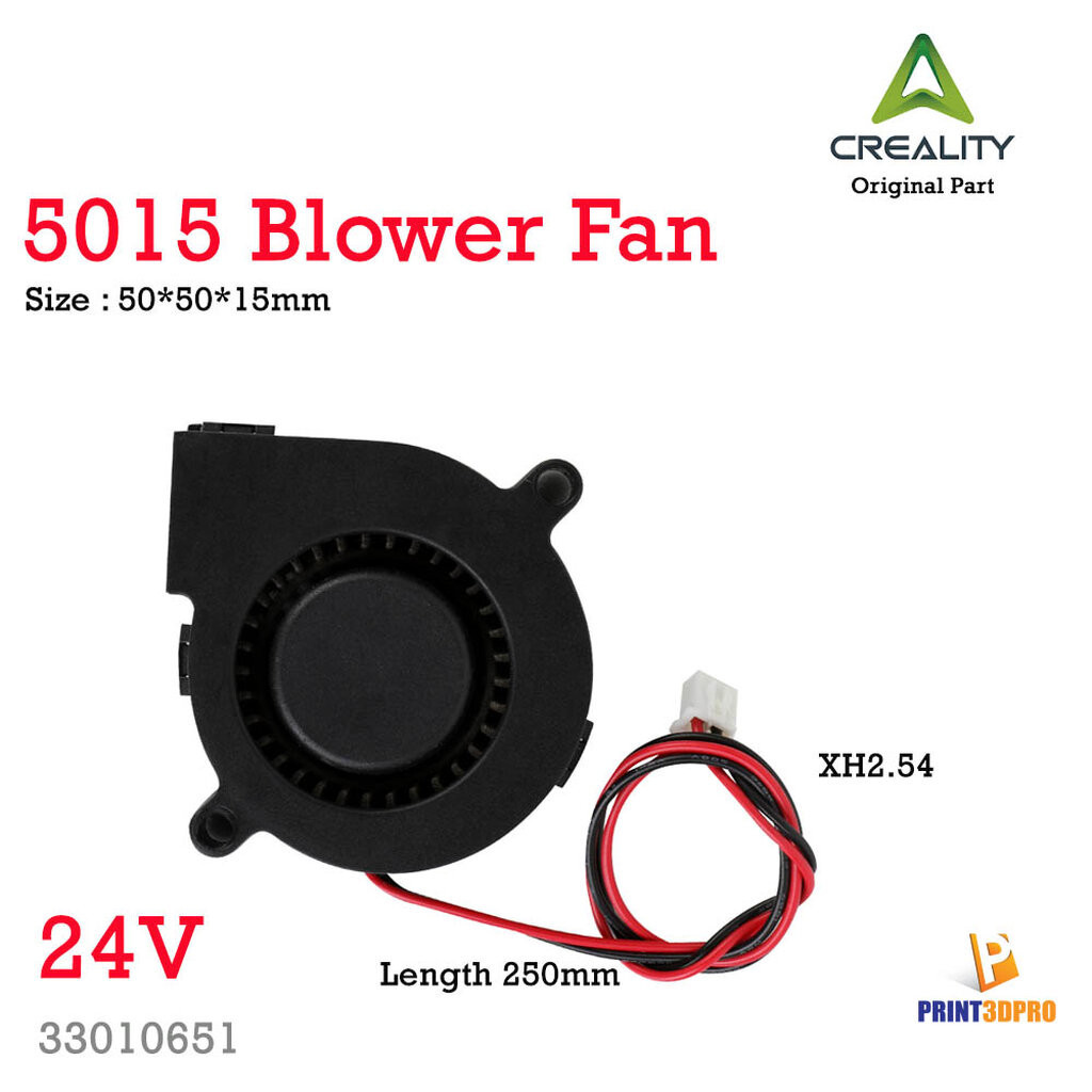 Creality Part 5015 Blower Fan 24V 0.12A Cable Length 250mm XH2.54 3D Printer Part