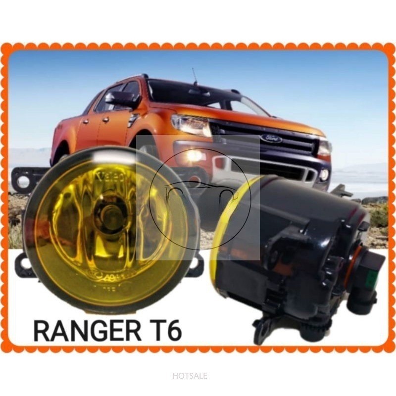 Ford RANGER 2012-2016 ไฟตัดหมอก สีเหลืองอ่อน พร้อมหลอดไฟประกอบ