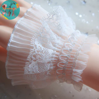 Renbg ปลอกตาข่ายสองชั้น แต่งลูกไม้ สําหรับตกแต่งเล็บ DIY 1 คู่