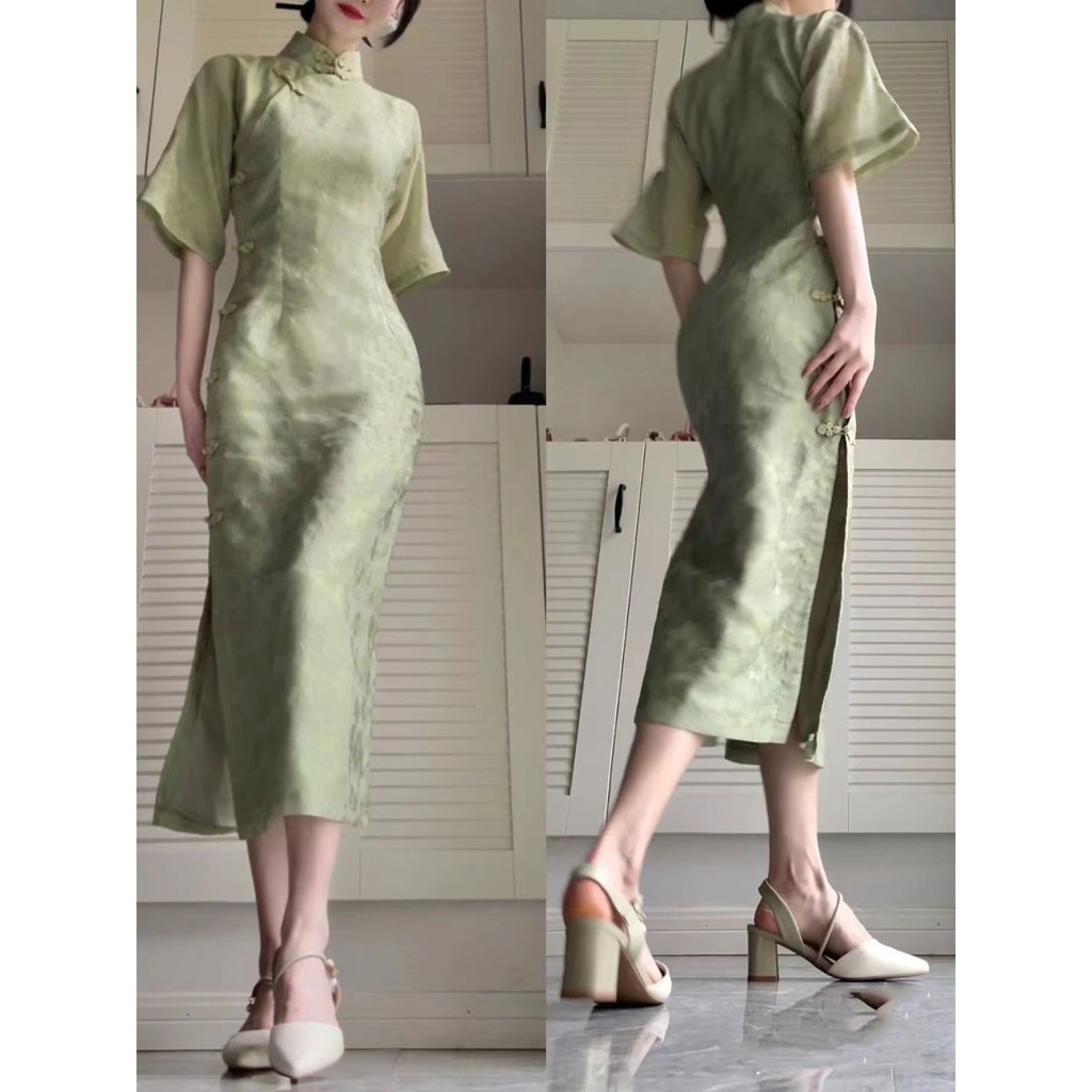 Cheongsam สไตล์จีนขายร้อน Ti ยก cheongsam สไตล์สาธารณรัฐจีน Miss 2023ฤดูร้อนใหม่ปรับปรุง cheongsam อ