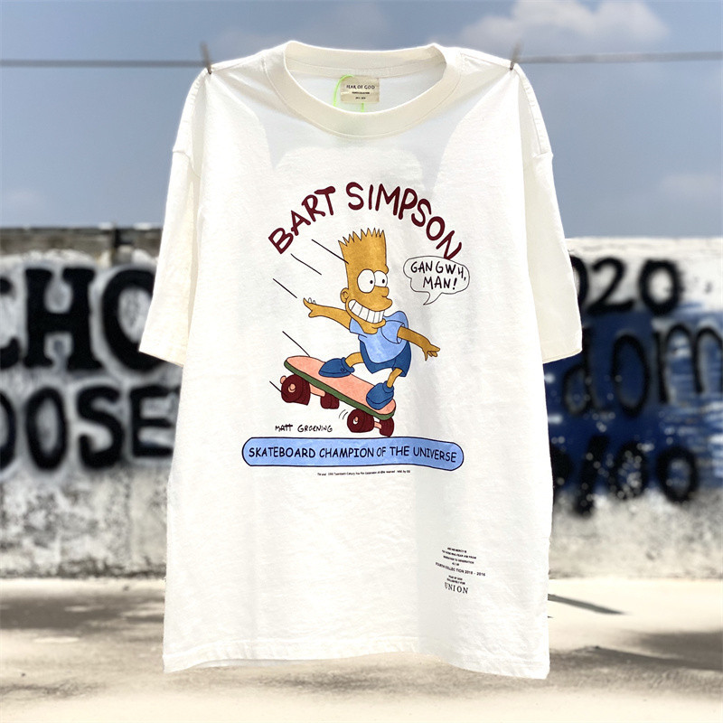 Biber's same Simpson เสื้อแขนสั้น สไตล์วินเทจ