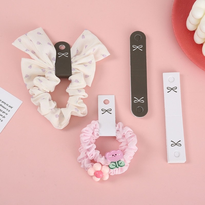 XU แพ็ค 100 เชือกผูกผมการ์ด Hairpin กระดาษการ์ด Bowknot Wrapping Card