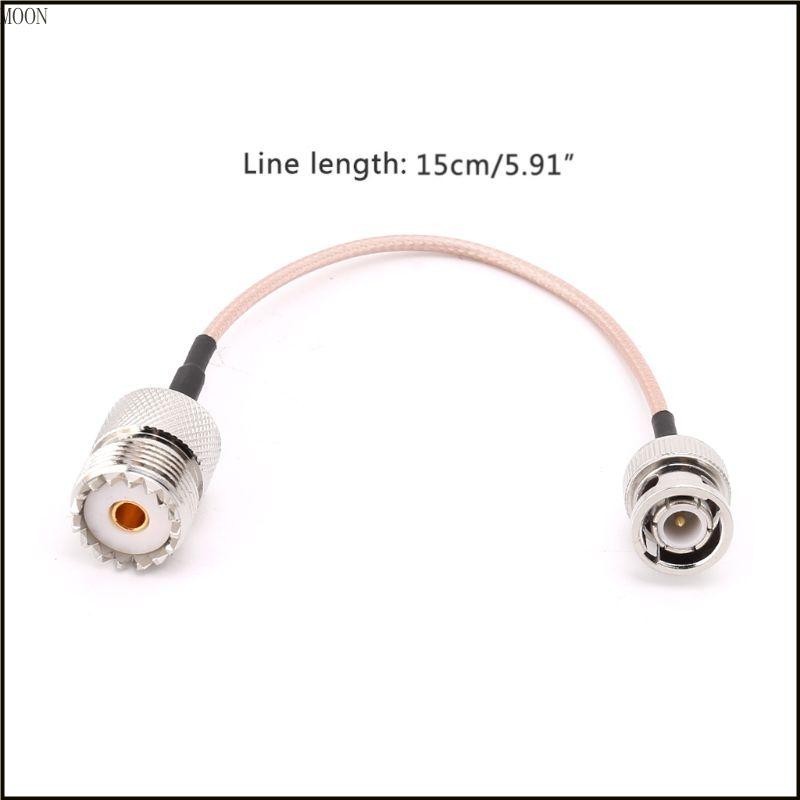 Moon UHF SO239 Female To BNC Male RG316 สายเคเบิ้ลเสาอากาศวิทยุโคแอ็กเชียล 15 ซม.