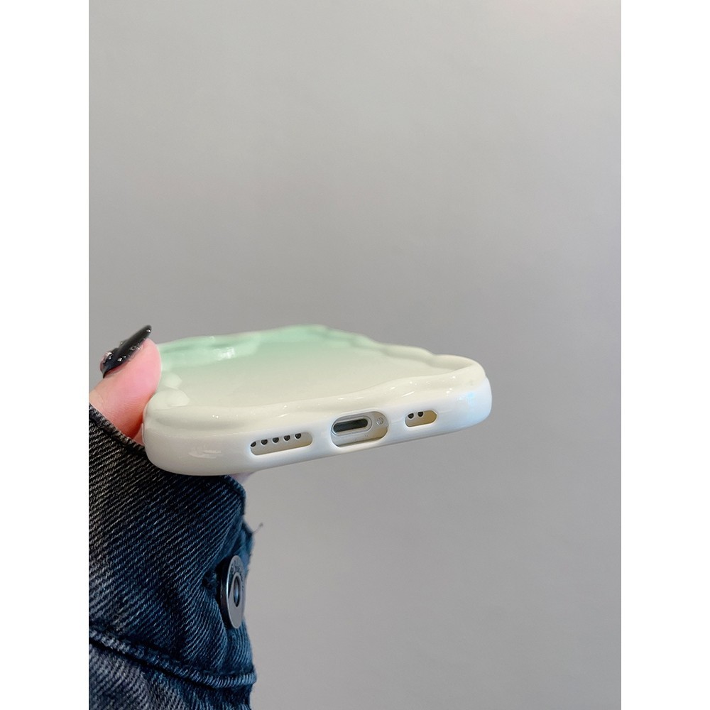 เคสไอโฟน FOR IPHONE 11 14 PRO iPhone 11 13 12Pro MAX X XS XR XSMAX 6 7 8 Plus สีไล่ระดับสีเขียว น่าสนใจ เคส Phone Case - รูปที่ 5