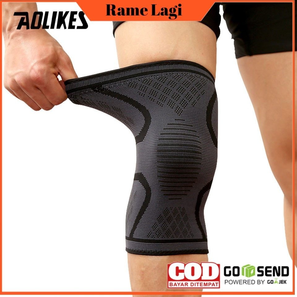 AOLIKES สนับเข่าพยุงเข่า Brace Fitness Gym 1 คู่ l (42-47) - A-7718 - สีดํา - D2HR0EBK