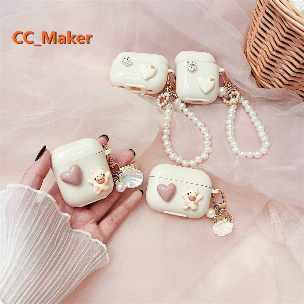 For Airpods Pro2 Case protective cover creative pearl bracelet Airpods 3 shockproof case protective Airpods Pro cover cute pendant Airpods 1/2 Cover soft case protective cover