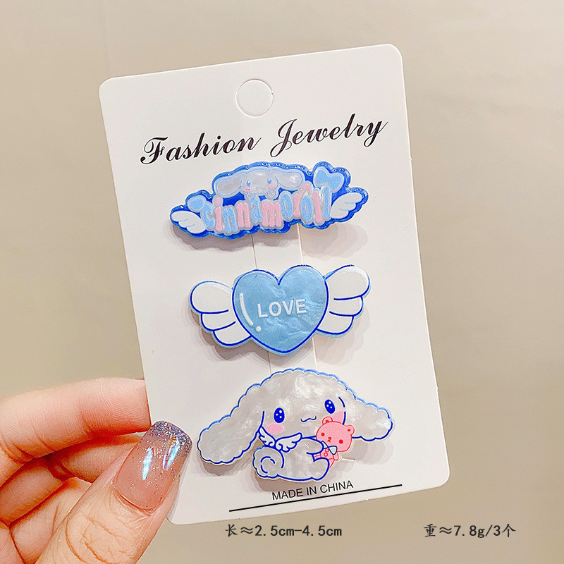 ใหม่ Sanrio กิ๊บแบน สามชิ้น ชุดการ์ตูน กิ๊บติดผม เด็กผู้หญิง อะคริลิค เครื่องประดับผม หน้าม้า คุณภาพสูง 2024 - รูปที่ 4