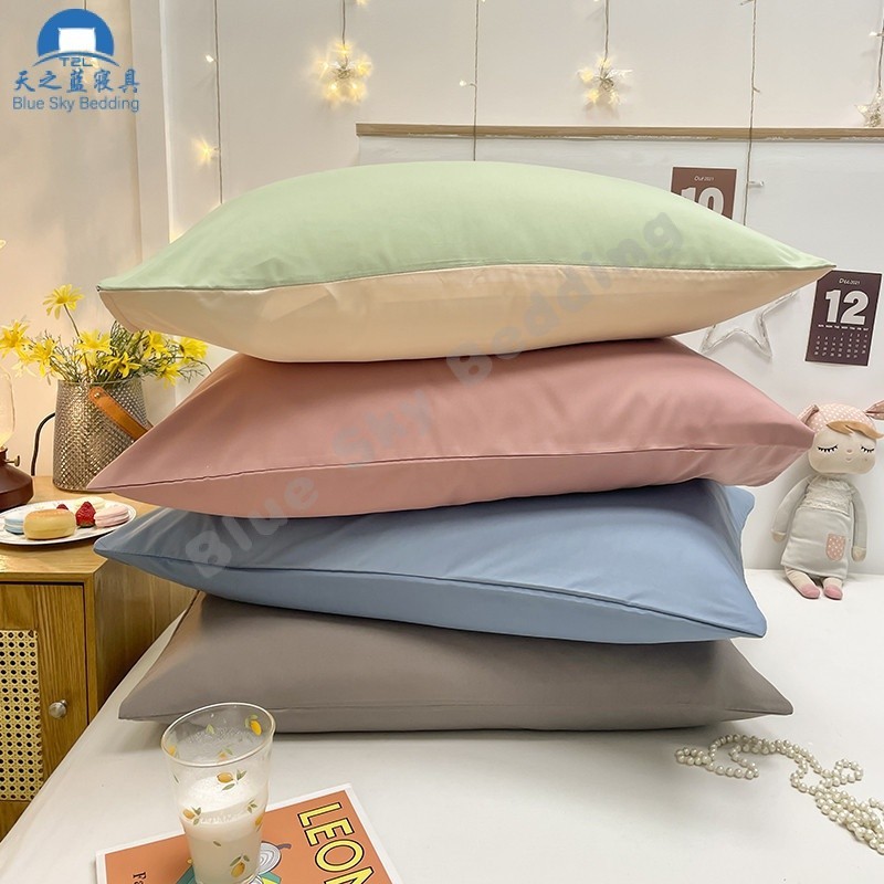 ปลอกหมอนสีทึบ ปลอกหมอนคู่ เป็นมิตรกับผิวและระบายอากาศได้ดี ขนาดปลอกหมอนแต่ละใบ: 20 *30 นิ้ว(48 * 74 ซม.)