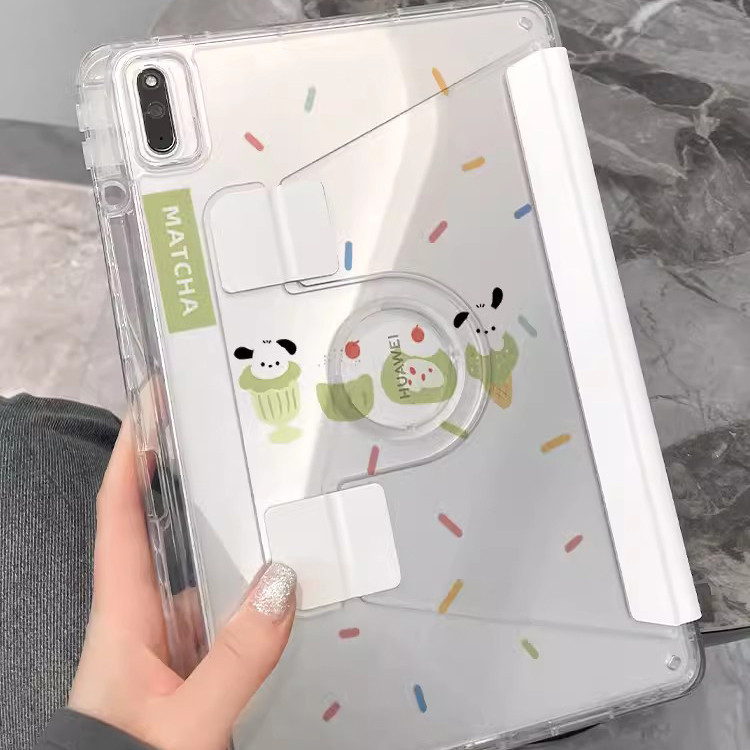เคสโทรศัพท์มือถือ แบบฝาพับคริสตัลใส หมุนได้ พร้อมช่องใส่ดินสอ สําหรับ Xiaomi Pad 6 6 Pro 11 นิ้ว 2023 Pad 5 5 Pro