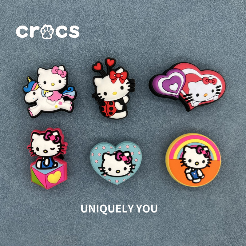 Crocs Jibbitz hello ketty หัวเข็มขัดรองเท้า KT Cat แฟชั่น Crocs อุปกรณ์เสริม Crocs charms การ์ตูนน่ารัก หัวเข็มขัดรองเท้า