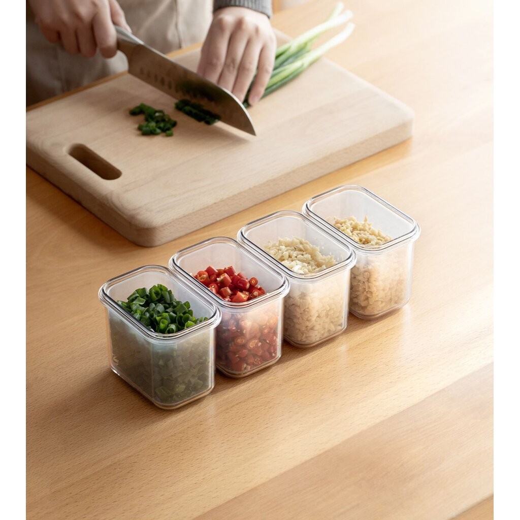 Omocha - (1 กล่อง) Small drain box for chili กล่องเก็บพริกพร้อมกล่องระบายน้ำด้านใน กล่องเล็กเก็บผักซอย (Food grade)