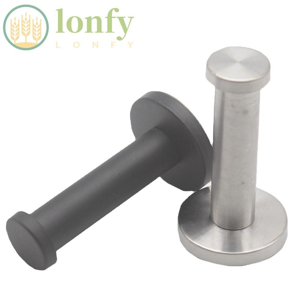 Lonfy ตะขอแขวนผ้าขนหนู หมวก ทรงกระบอก พร้อมสกรู สเตนเลส ทนทาน สีเงิน สีดํา สําหรับติดผนังห้องน้ํา 1 ชิ้น