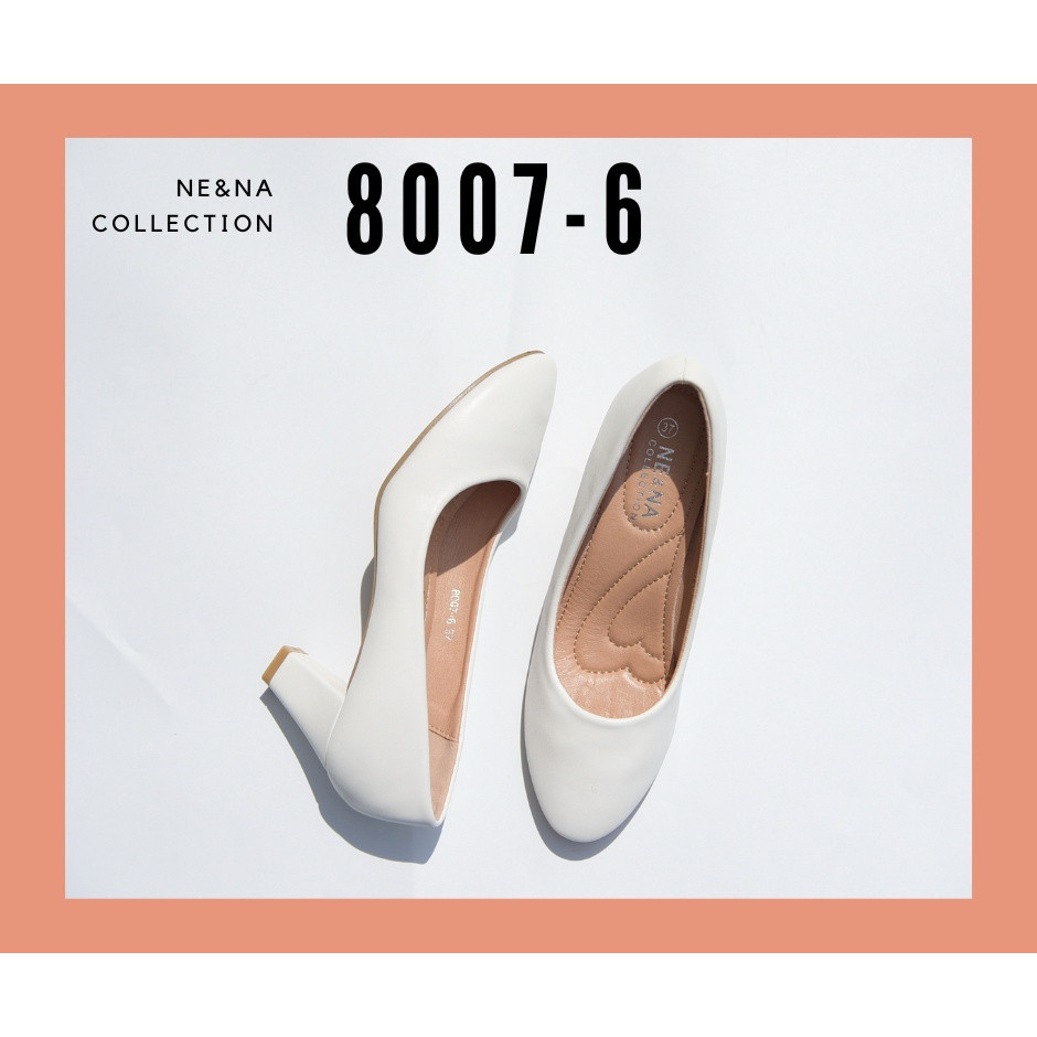 รองเท้าส้นตึก รองเท้าเเฟชั่นผู้หญิงเเบบคัชชูเเฟชั่นส้นปานกลาง No. 8007-6 NE&amp;NA Collection Shoes