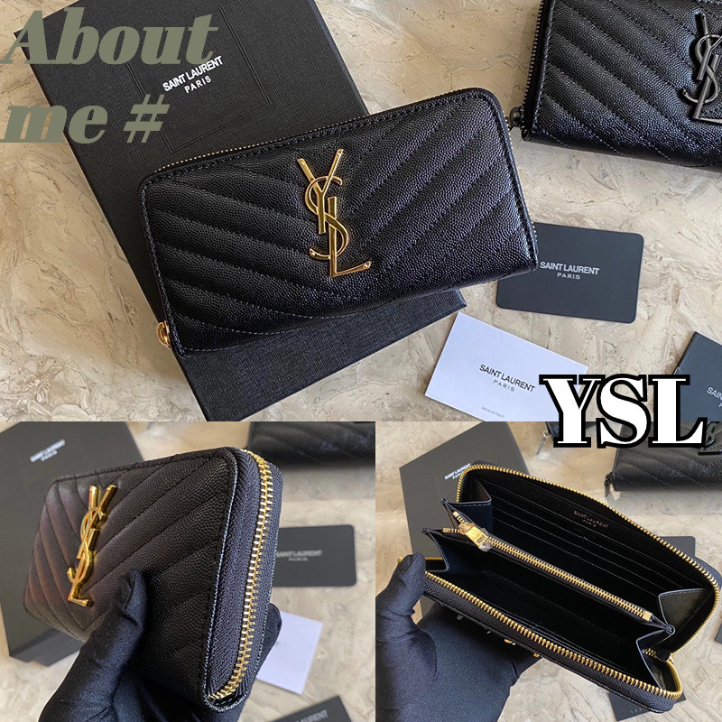 แซงต์โลร็องต์ Yves Saint Laurent Monogram long wallet /YSL กระเป๋าสตางค์คาเวียร์ผู้หญิง