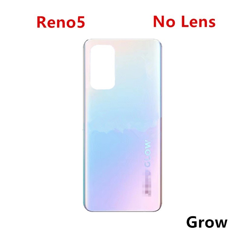 Reno5 สําหรับ OPPO Reno 5 4G 5G พลาสติกแบตเตอรี่ฝาหลังซ่อมเปลี่ยนประตูด้านหลังกรณี + โลโก้กล้องเลนส์กาว - รูปที่ 3