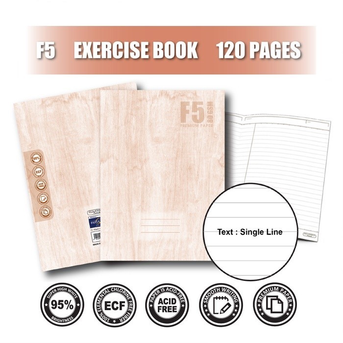 Edu Paper Softcover Notebook F5 หนังสือออกกําลังกาย Buku Nota Tulis 80แกรม